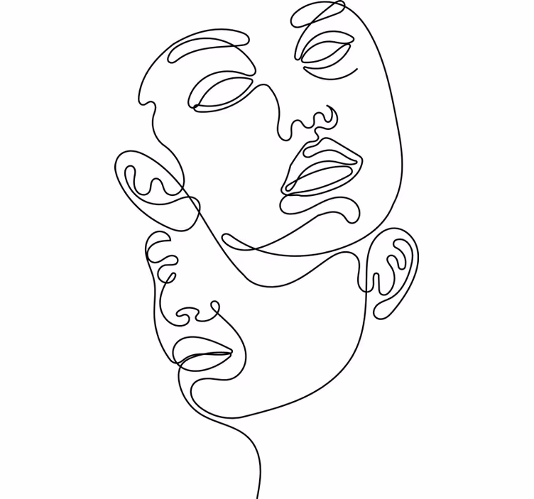 Estore de rolo quarto rostos abstratos - TenStickers