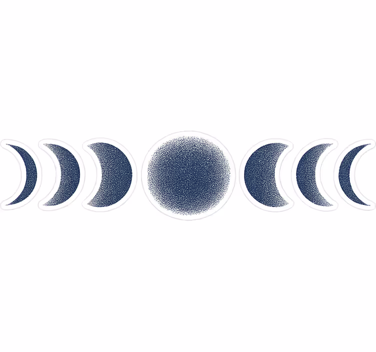 Estore de rolo quarto fases da lua abstratas em azul escuro - TenStickers