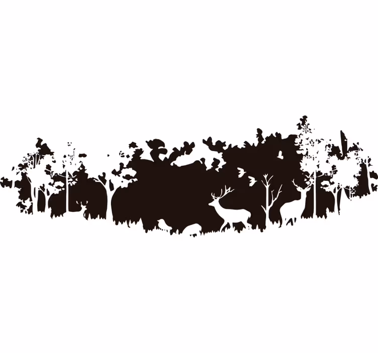 Estore de rolo quarto silhueta de cena florestal - TenStickers