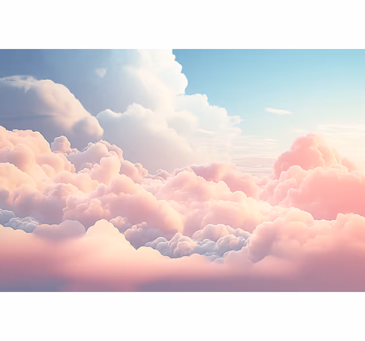 Estore de rolo infantil paisagem de nuvens rosas - TenStickers
