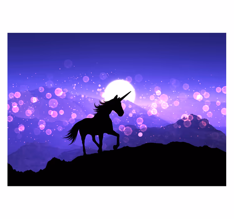 Estore de rolo infantil fotomural de unicórnio - TenStickers