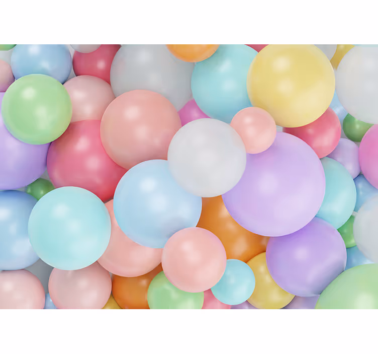 Estore de rolo infantil balões pastel 3d coloridos - TenStickers
