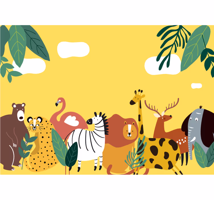 Estore de rolo infantil animais selvagens diferentes - TenStickers