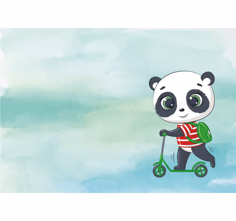 Estore de rolo infantil camiseta panda italiana - TenStickers