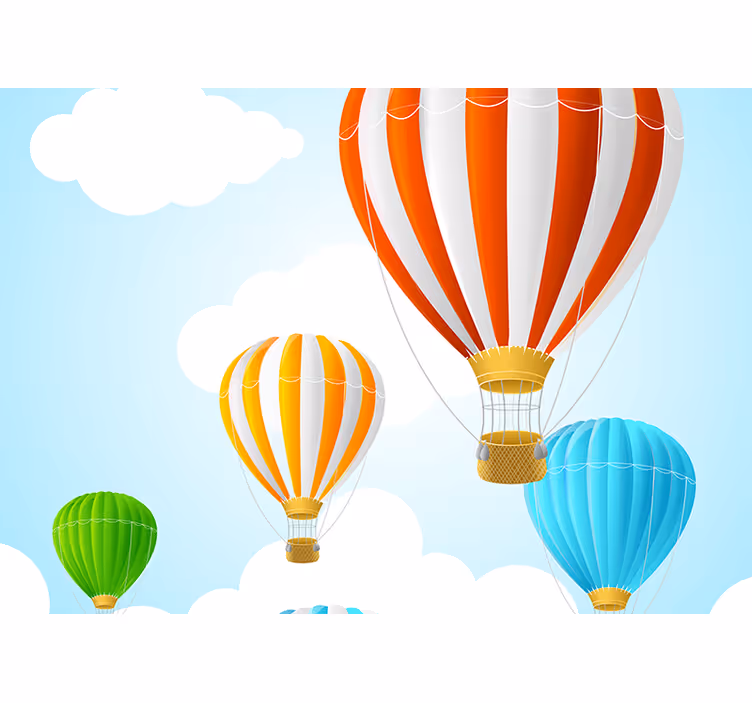 Estore de rolo infantil céu de balões coloridos - TenStickers