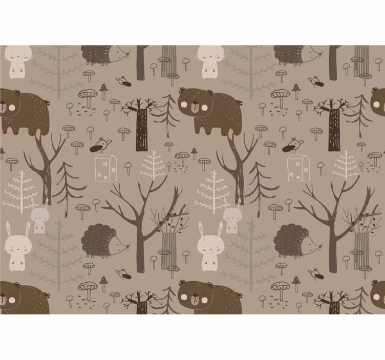 Estore de rolo infantil com animais da floresta escandinavos - TenStickers