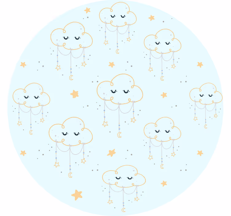 Estore de rolo infantil padrão de nuvens - TenStickers