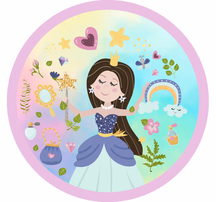 Estore de rolo infantil fundo multicolorido de princesa - TenStickers