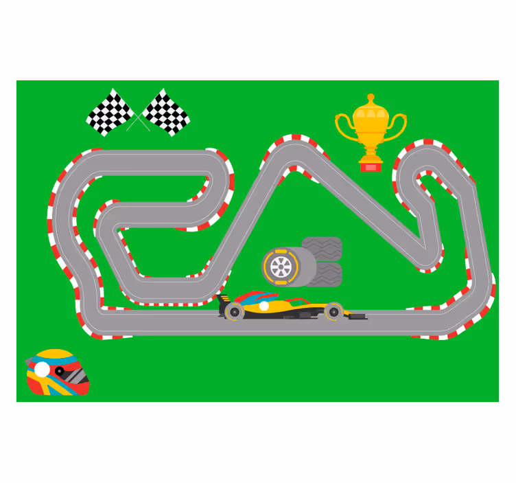 Estore de rolo infantil tapete vinílico de carros de corrida - TenStickers