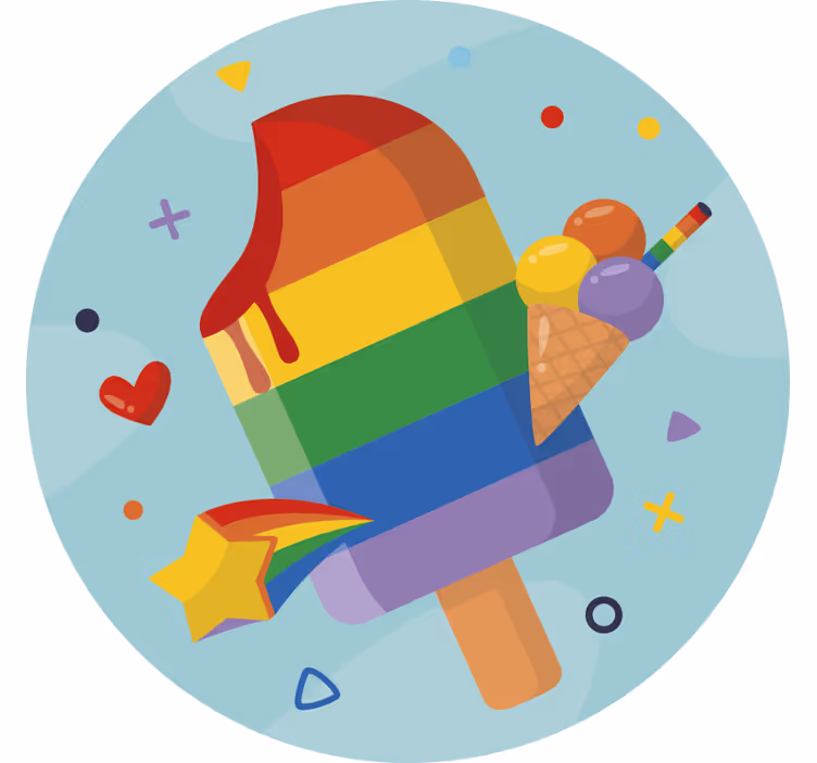 Estore de rolo infantil picolés arco-íris - TenStickers