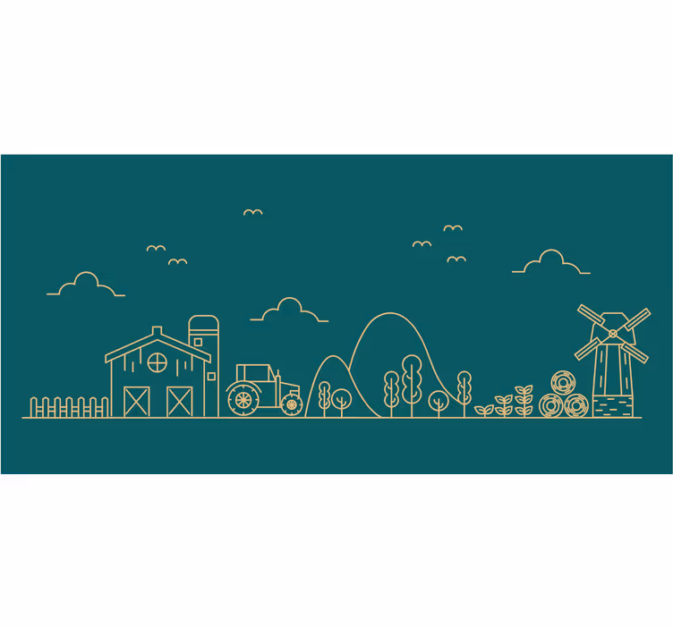Estore de rolo infantil trator e objetos de fazenda - TenStickers