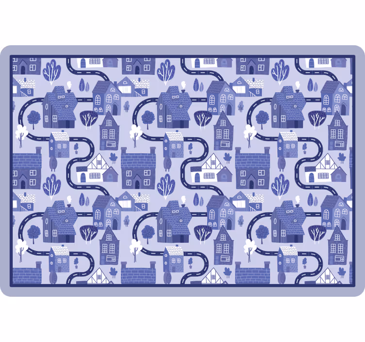 Estore de rolo infantil vila azul nórdica - TenStickers