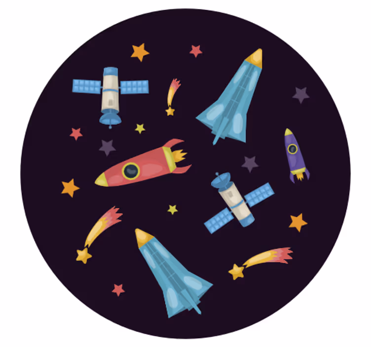Estore de rolo infantil foguetes e planetas - TenStickers