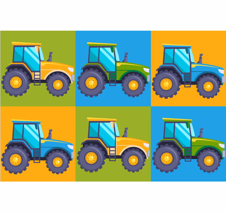 Estore de rolo infantil azulejos de trator coloridos - TenStickers