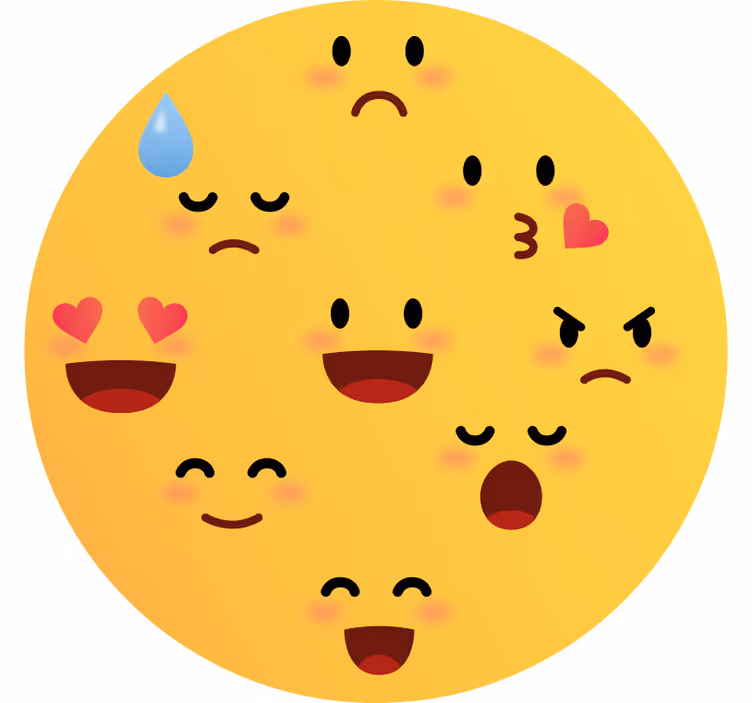 Estore de rolo infantil com rostos de emoji - TenStickers