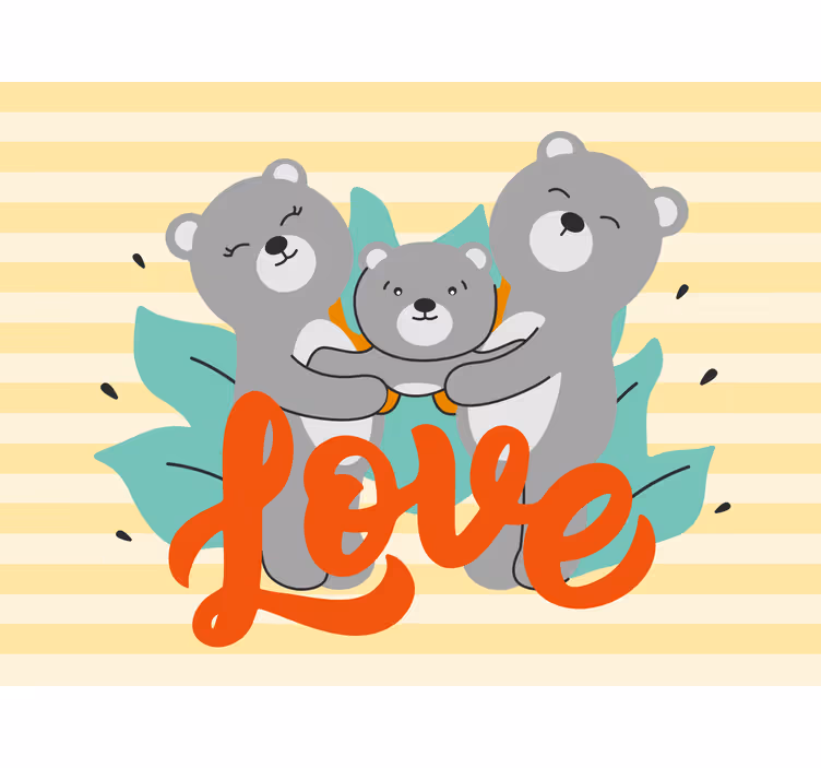 Estore de rolo infantil três ursinhos fofos olhando - TenStickers