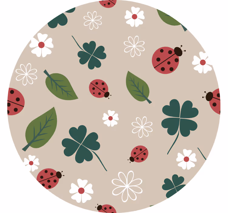 Estore de rolo infantil folhas com joaninha - TenStickers