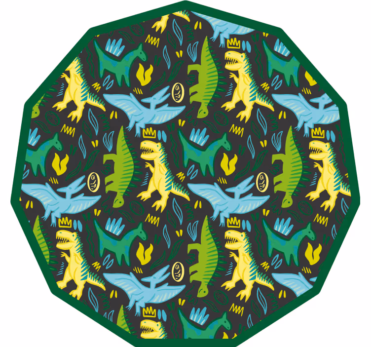 Estore de rolo infantil padrão de dinossauros verdes - TenStickers