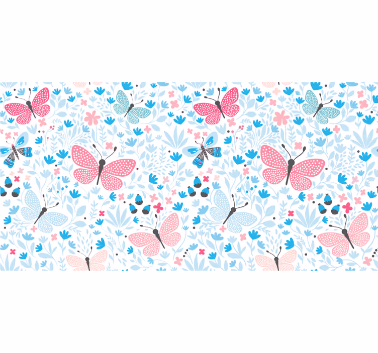 Estore de rolo infantil com motivos azuis e cor rosa - TenStickers