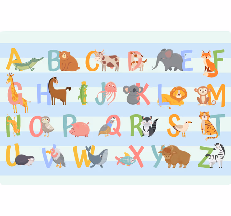 Estore de rolo infantil alfabeto com figuras - TenStickers