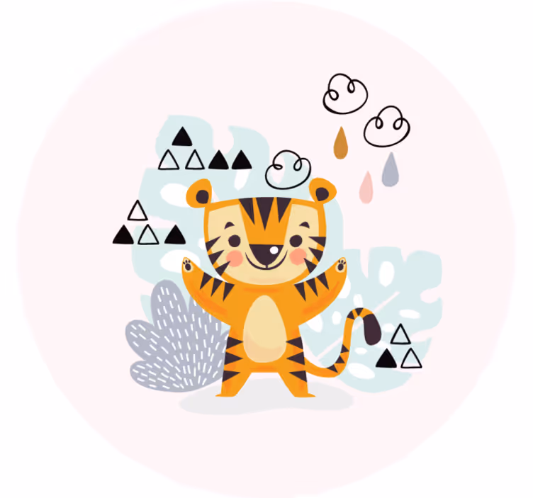 Estore de rolo infantil desenho de tigre - TenStickers