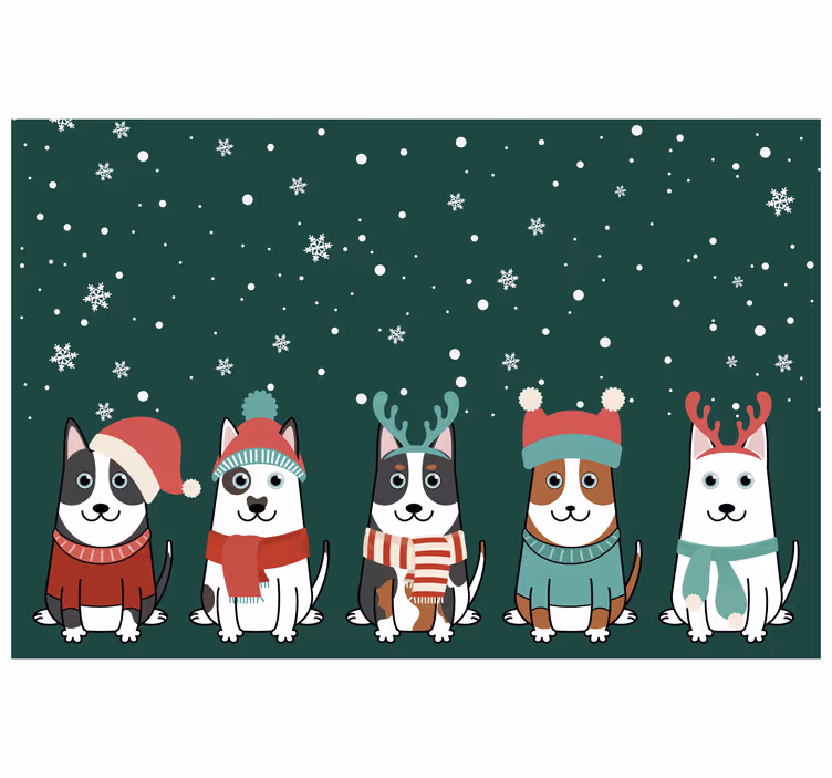 Estore de rolo infantil cães de natal - TenStickers