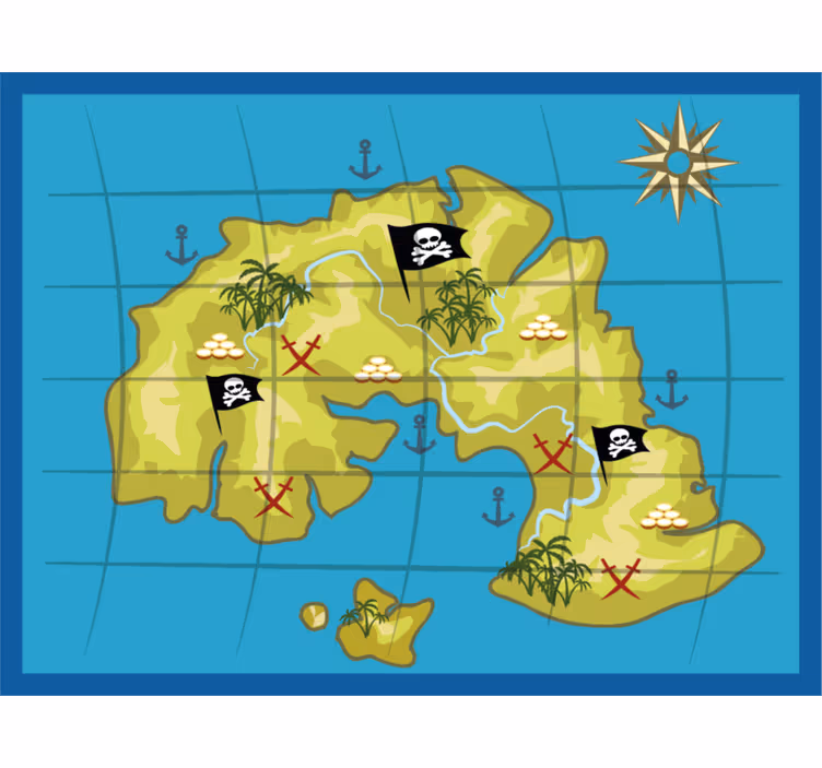 Estore de rolo infantil mapa de aventuras dos eua - TenStickers