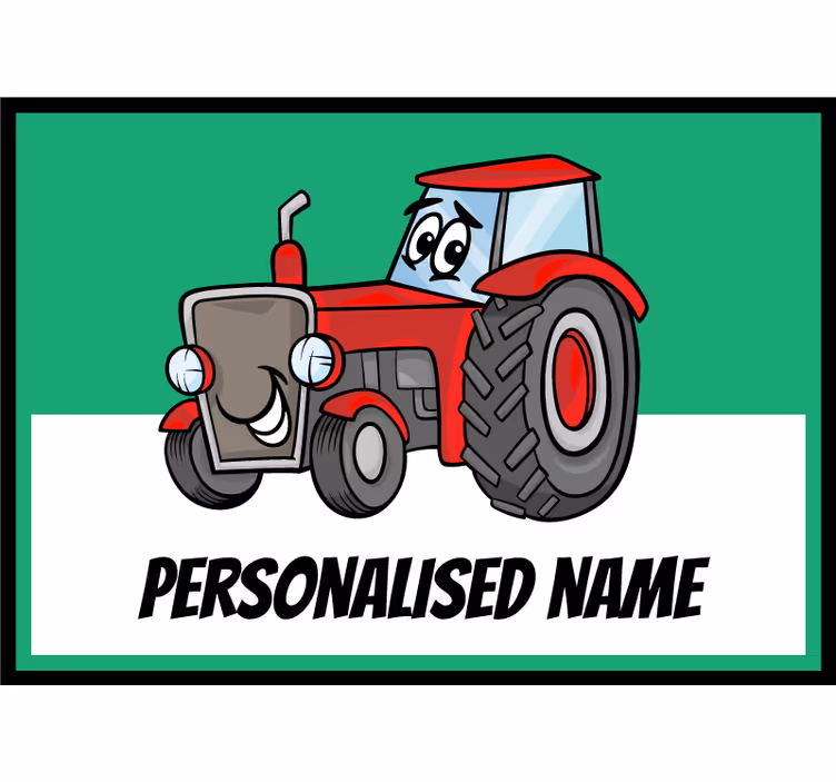 Estore de rolo infantil trator vermelho personalizado - TenStickers