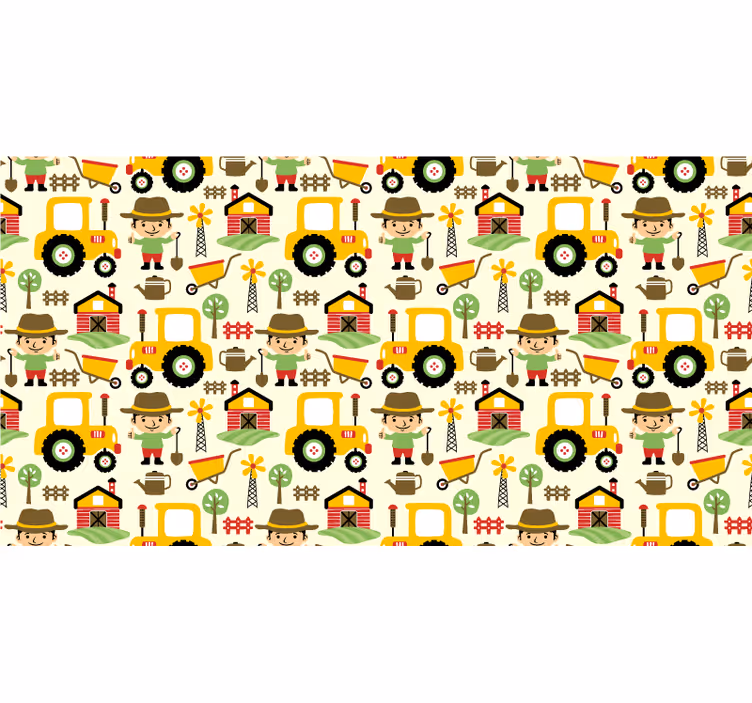 Estore de rolo infantil com estampa de tratores coloridos - TenStickers