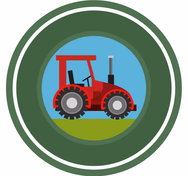 Estore de rolo infantil trator círculo verde - TenStickers
