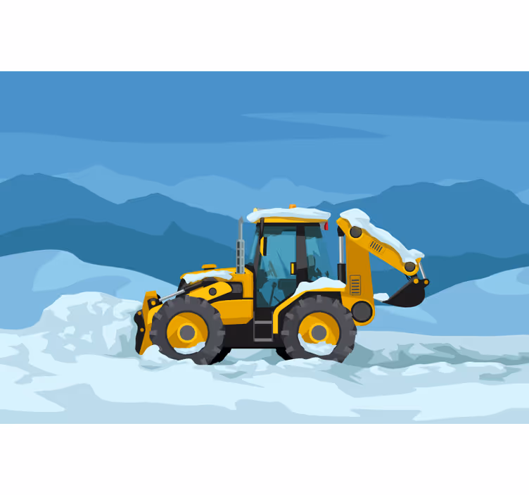 Estore de rolo infantil trator amarelo realista - TenStickers