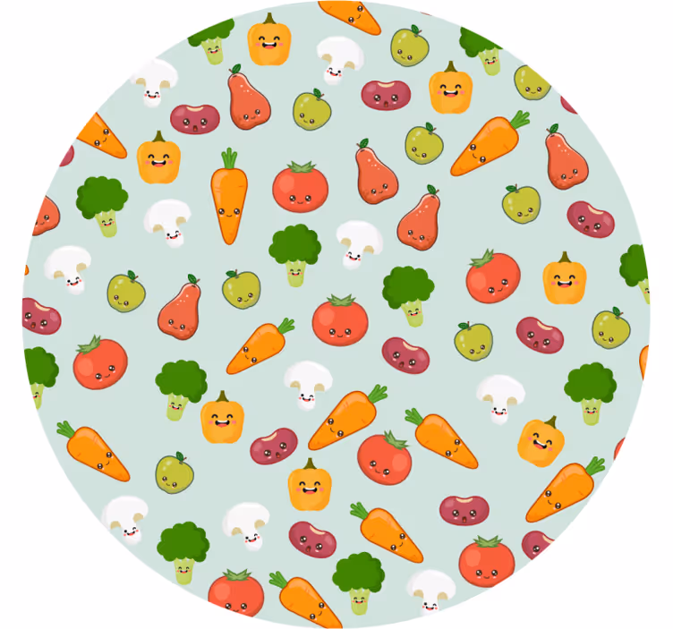 Estore de rolo infantil anime vegetais - TenStickers