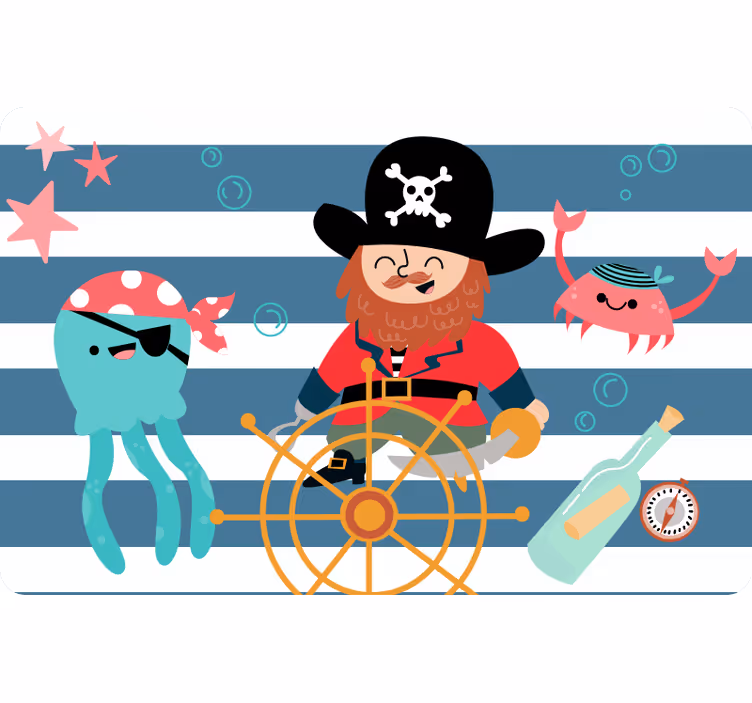 Estore de rolo infantil mapa do tesouro pirata - TenStickers