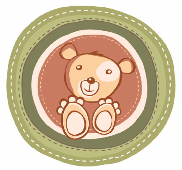 Estore de rolo infantil adesivo de urso em círculo - TenStickers