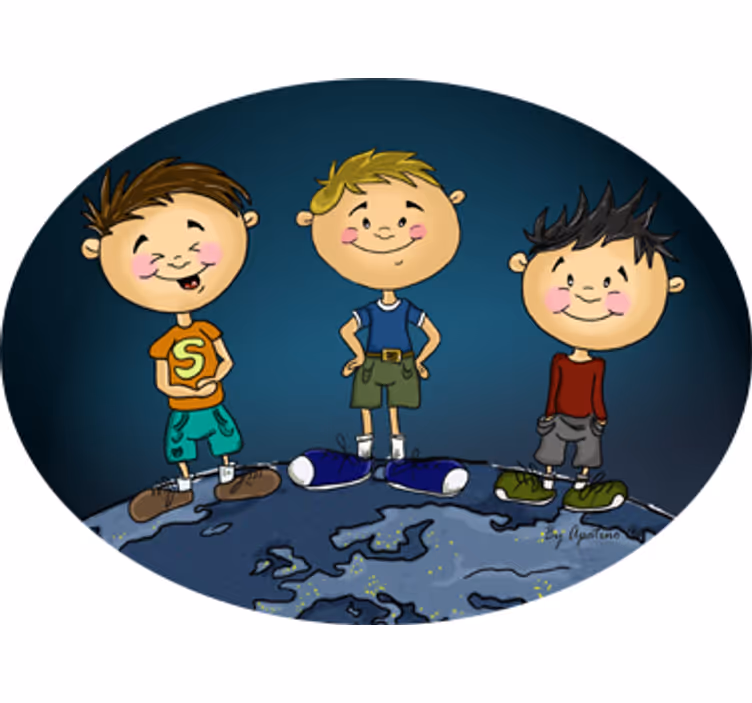 Estore de rolo infantil adesivo para crianças sobre o mundo - TenStickers