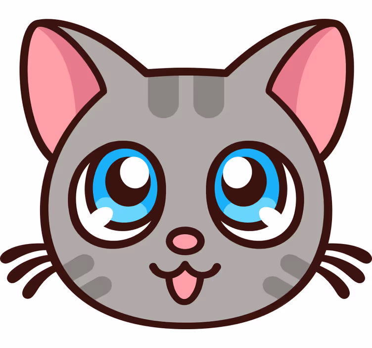 Estore de rolo infantil gato fofo em anime - TenStickers