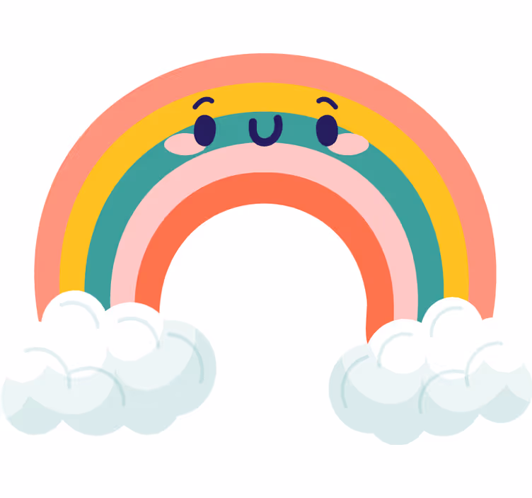 Estore de rolo infantil nuvens coloridas sorrindo - TenStickers