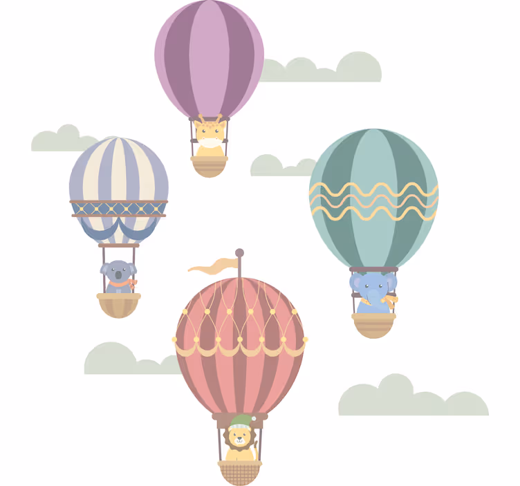 Estore de rolo infantil balões voadores com animais - TenStickers