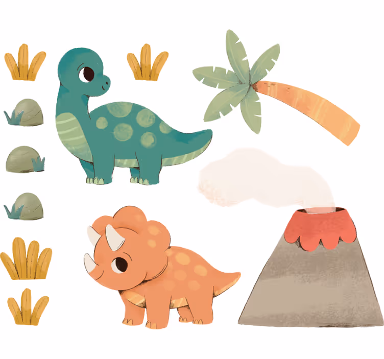Estore de rolo infantil dinossauros aquarela - TenStickers