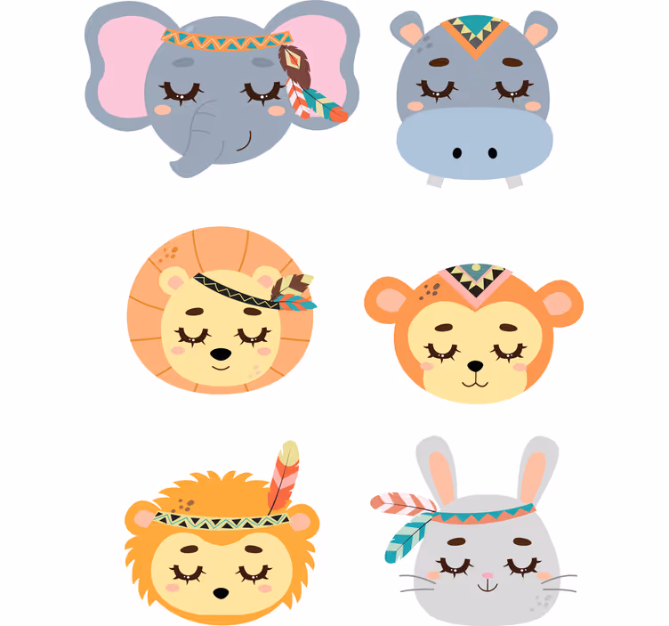 Estore de rolo infantil animais nórdicos cinza e amarelo - TenStickers