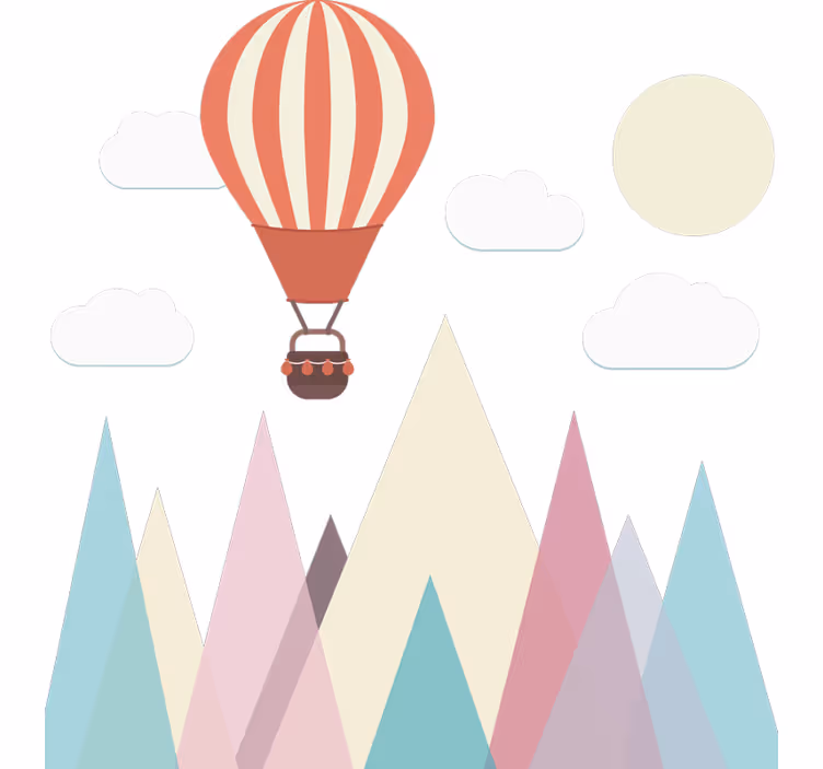 Estore de rolo infantil paisagem geométrica minimalista - TenStickers