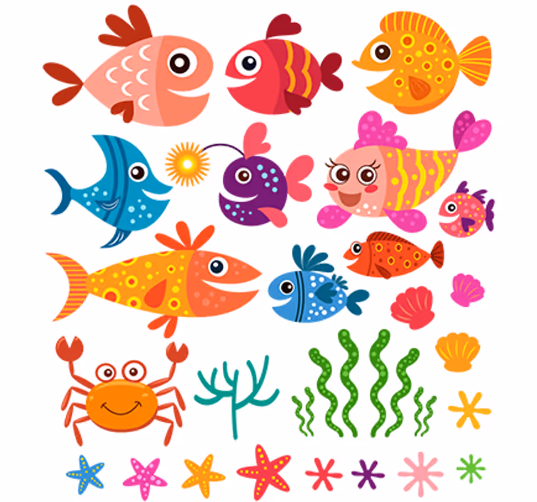 Estore de rolo infantil peixinhos coloridos - TenStickers