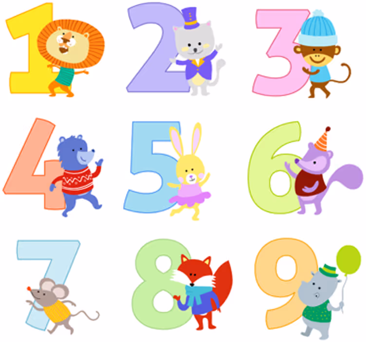 Estore de rolo infantil coleção de adesivos numéricos - TenStickers