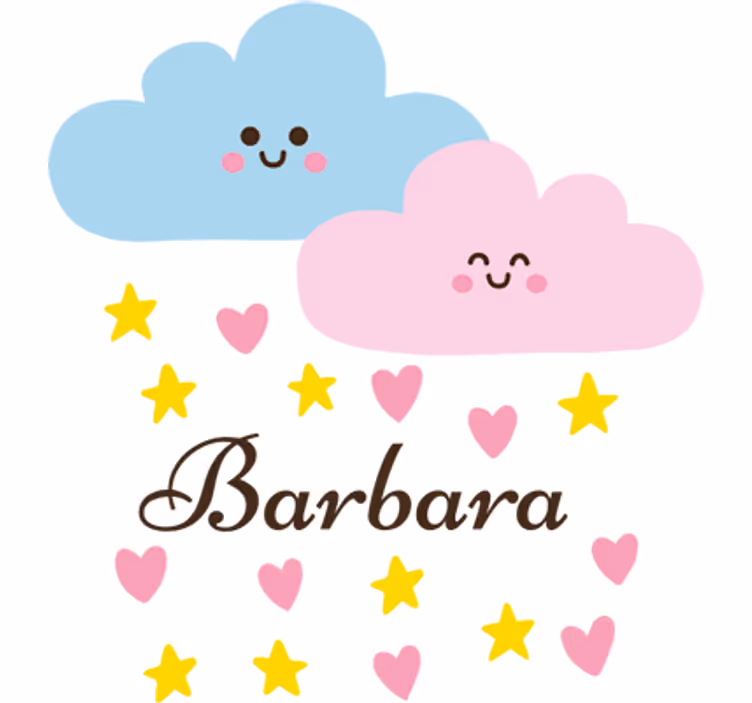 Estore de rolo infantil nuvem azul e rosa com nome - TenStickers