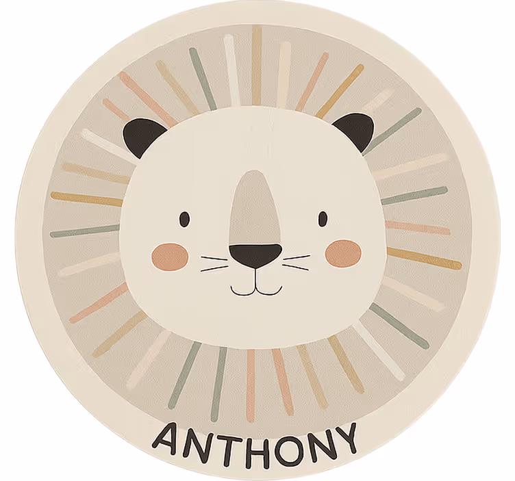Estore de rolo infantil leão bege personalizado - TenStickers