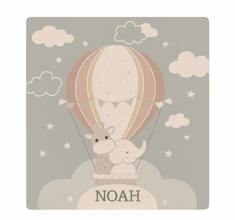 Estore de rolo infantil balão de ar com nome - TenStickers