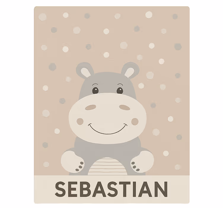 Estore de rolo infantil hipopótamo bege personalizado - TenStickers