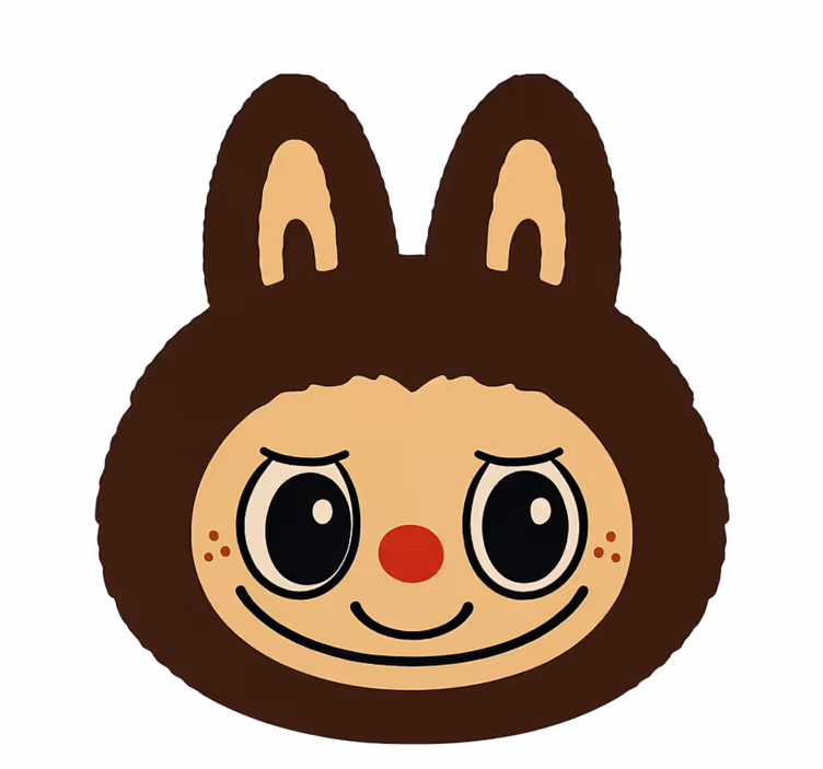 Estore de rolo infantil design labubu marrom - TenStickers