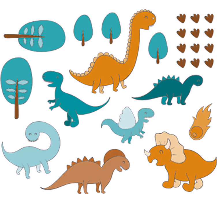 Estore de rolo infantil adesivo paisagem jurássica - TenStickers