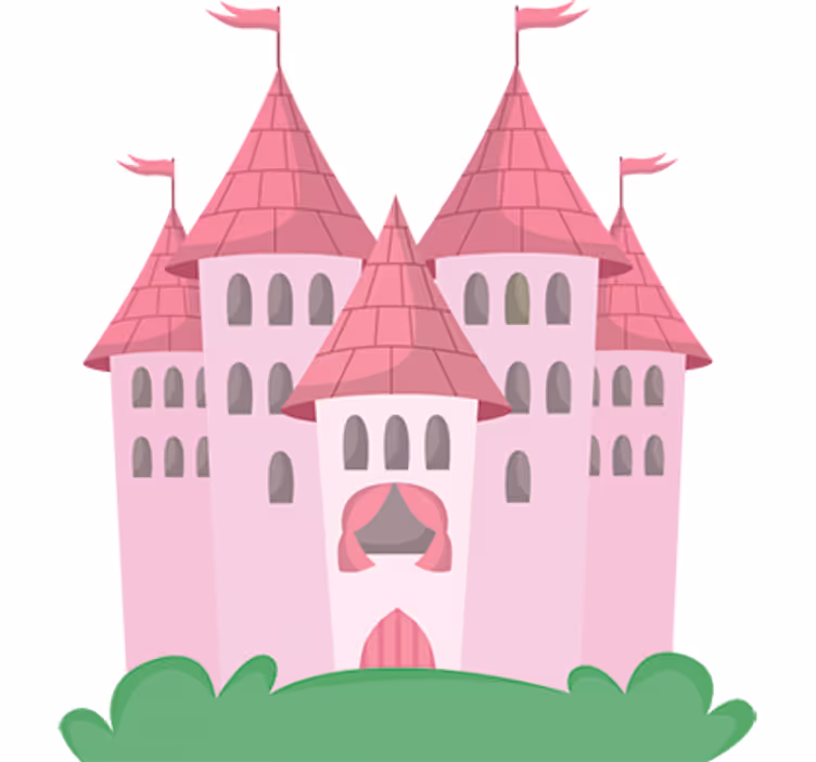 Estore de rolo infantil castelo rosa - TenStickers